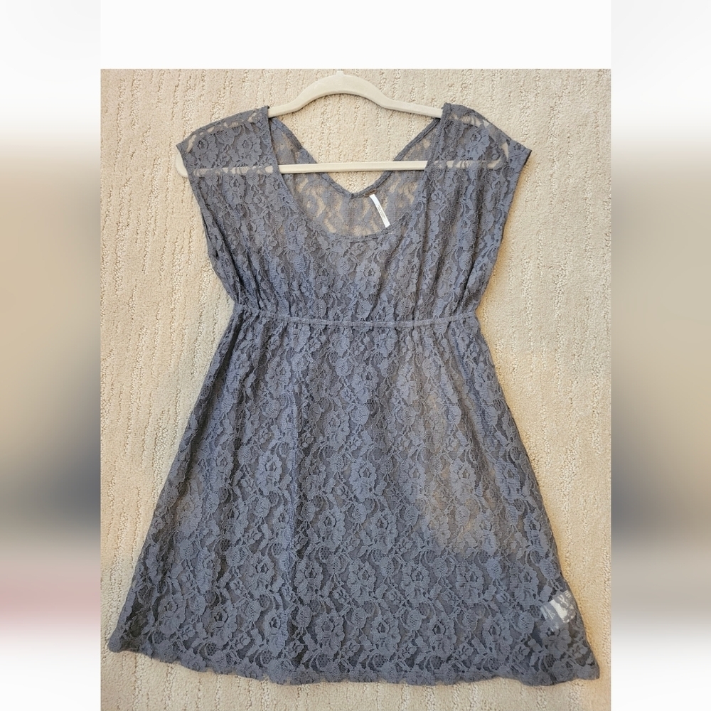 Free People Lace Babydoll Top Sheer Short Sleeve Fairy Dainty Feminine Date